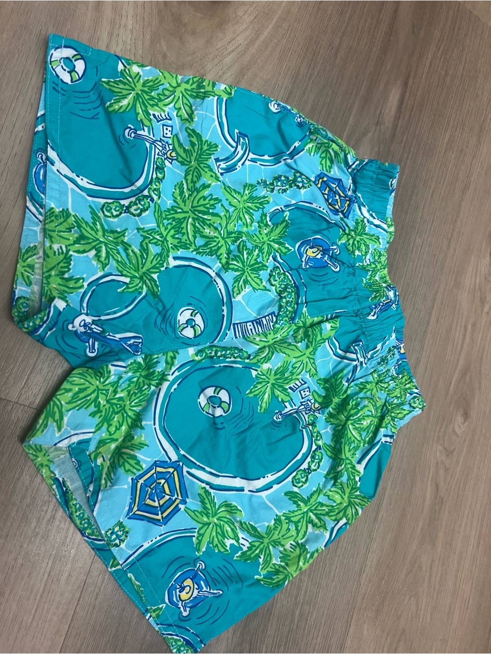Lilly Pulitzer rare and vintage Teal & Lime Green Tropical Shorts